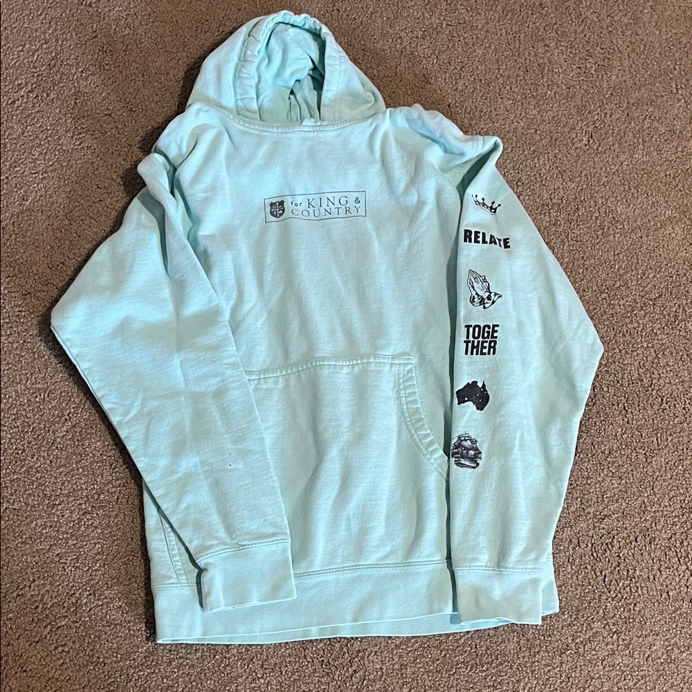 Light Blue Graphic Hoodie. For King And Country.